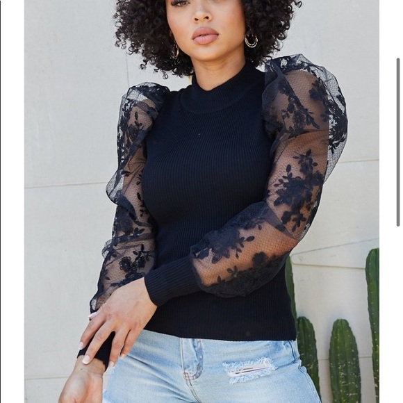 Mock neck sweater top - Picture 2 of 5